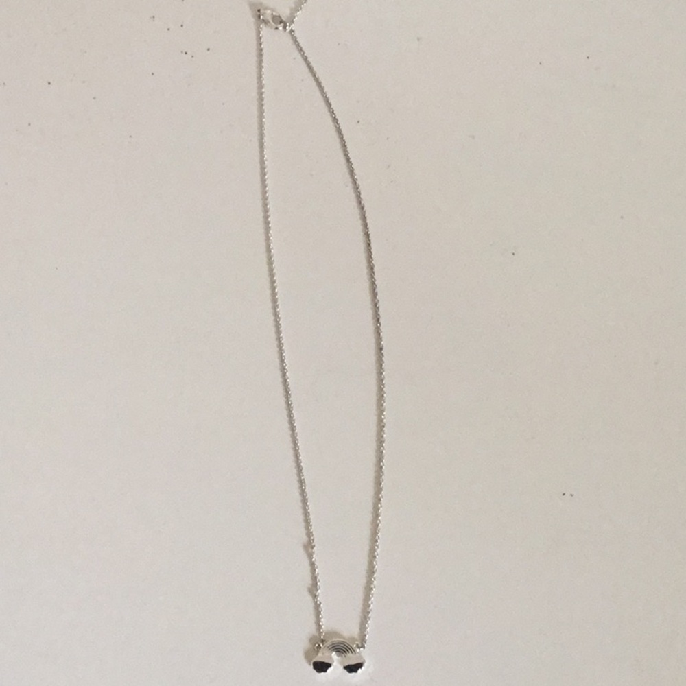 Silver Necklace with Rainbow Pendant